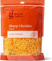 Mängden socker i Good & gather sharp cheddar cheese classic shredded