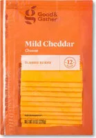 Mängden socker i Good & gather mild cheddar cheese classic slices