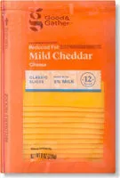Mängden socker i Good & gather mild cheddar reduced fat cheese classic slices