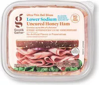 Mängden socker i Ultra thin deli slices lower sodium uncured honey ham
