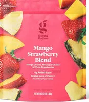 Mängden socker i Frozen mango strawberry fruit blend