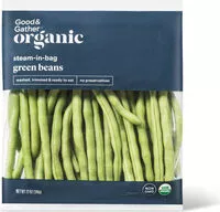 Mängden socker i Organic steam in bag green beans