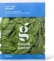 Mängden socker i Steam in bag spinach