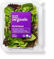 Mängden socker i Organic 50/50 blend baby spinach & spring mix