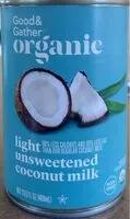 Mängden socker i Organic light unsweetened coconut milk