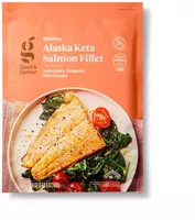 Mängden socker i Wild caught alaskan keta salmon skinless fillets