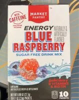 Mängden socker i Energy Blue Raspberry Sugar Free Drink Mix
