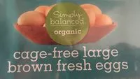 Mängden socker i Organic cage-free large brown fresh eggs