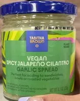 Mängden socker i Vegan spicy jalapeño cilantro garlic spread