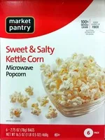 Mängden socker i Sweet & salty kettle corn microwave popcorn, sweet & salty