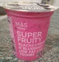 Mängden socker i Blackburrant & blueberry low fat yogurt