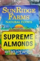 Mängden socker i Supreme Almonds