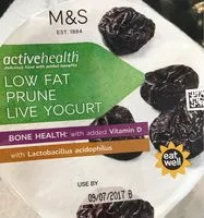Mängden socker i Low Fat Prune Live Yogurt