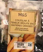 Mängden socker i Coleslaw à teneur réduite en matières grasses