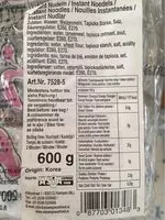 Mängden socker i Oriental style noodle