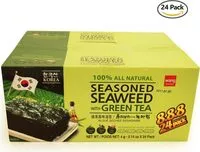 Mängden socker i Roasted seaweed with green tea snack strips lightly