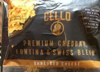 Mängden socker i Cheddar,fontina and swiss cheese blend