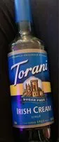 Mängden socker i Torani irish cream syrup