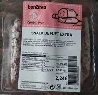 Mängden socker i Snack de fuet extra