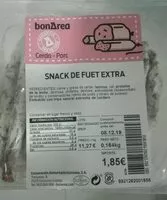 Mängden socker i Snack de fuet extra