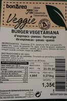 Mängden socker i Burger vegetariana