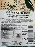 Mängden socker i Burger vegetariana