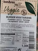 Mängden socker i Burger vegetariana