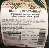 Mängden socker i Burger vegetariana