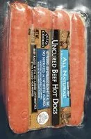 Mängden socker i All Natural Uncured Beef Hot Dogs