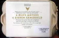 Mängden socker i 6 Œufs Moyens de Poules Élevées en Plein Air