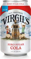 Mängden socker i Virgils new allnatural zero sugar cola