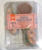 Mängden socker i shrimp spring rolls with peanut sauce