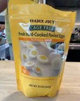Mängden socker i Trader joes cage free fresh hard cooked peeled eggs