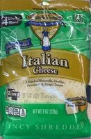 Mängden socker i Italian fancy shredded cheese