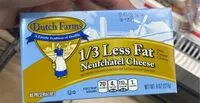 Mängden socker i 1/3 less fat neuffhatel cheese