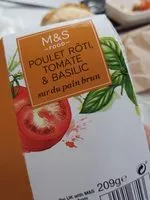 Mängden socker i Sandwich Poulet rôti, tomate & basilic