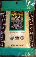 Mängden socker i Organic shredded mozzarella cheese
