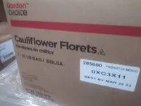 Mängden socker i Frozen Cauliflower Florets