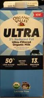 Mängden socker i Ultra 2% reduced fat ultra filtered organic milk