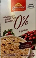 Mängden socker i Whole grain instant oats cranberry sugar free