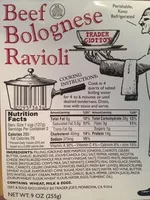 Mängden socker i Beef Bolognese Ravioli