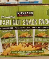 Mängden socker i Mixed nut snack packs