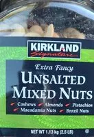 Mängden socker i Unsalted mixed nuts