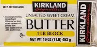 Mängden socker i Unsalted sweet cream butter