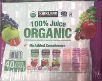 Mängden socker i 100% Juice Organic Juice Boxes