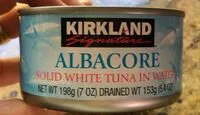 Mängden socker i Kirkland albacore solid white tuna in water of cans
