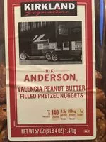 Mängden socker i HK Anderson Valencia peanut butter filled pretzel nuggets