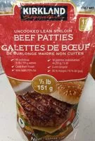 Mängden socker i Uncooked Lean Sirloin Beef Patties