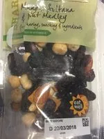 Mängden socker i Mélange fruits a coque, manque deshydratee, raisins, cranberries