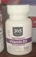 Mängden socker i High potency vitamin D3 125mcg (5000 IU)
